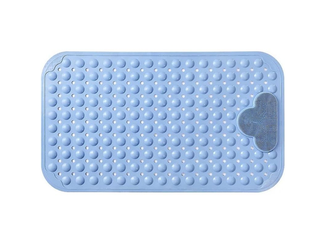 2026-tapete De Ducha Antideslizante Con Cepillo Exfoliante Y Masajeador De Pies, Ventosas, Azul, 40x70cm 80cm*50cm Azul