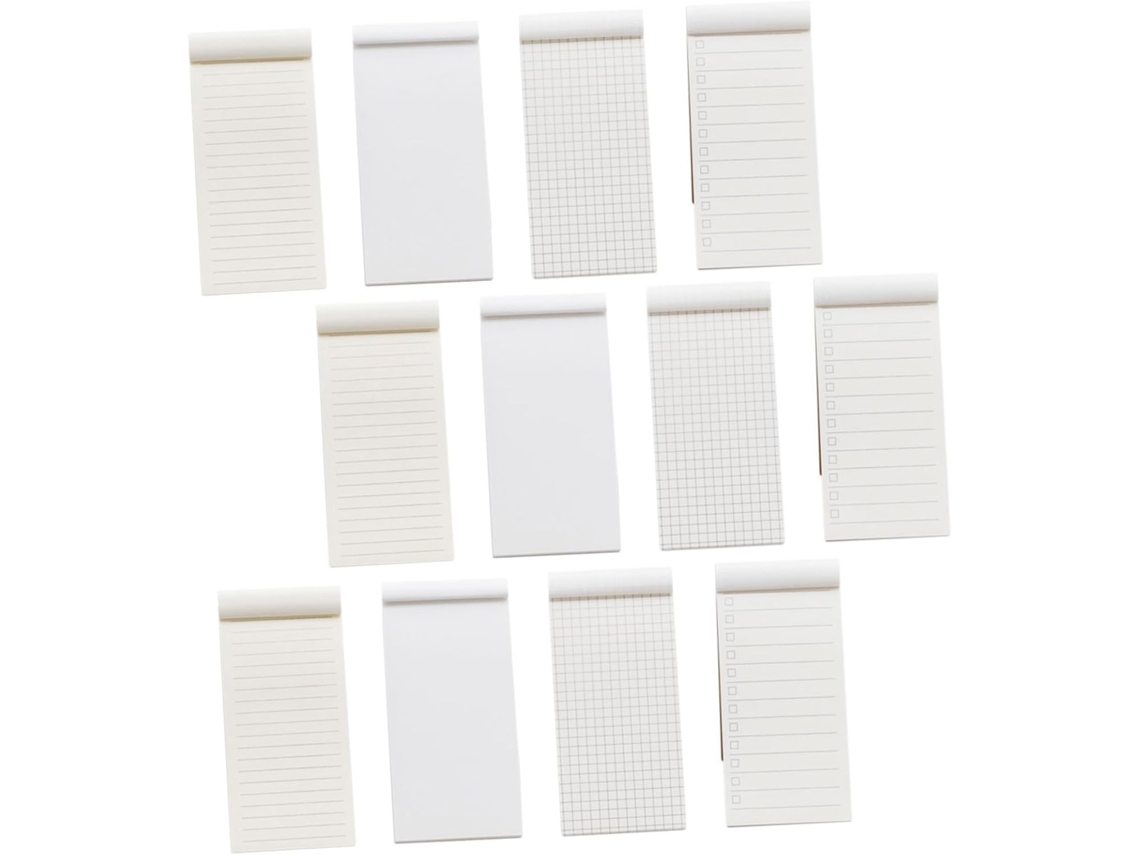 Juego De 12 Minicuadernos Portátiles De Papel Kraft Color Caqui, 4 Estilos Diferentes
