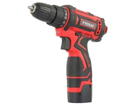 Destornillador eléctrico inalámbrico VVOSAI WS-3016-B2P, 16 V, 3/8 pulgadas, tamaño de portabrocas, 2 velocidades con juego de 28 brocas