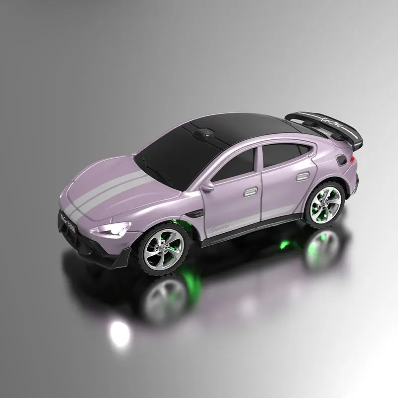 (morado Brillante) Mini Coche De Control Remoto 1:64 2,4 Ghz City Road Handle Aleación De Alta Velocidad Todoterreno Coche De Control Remoto