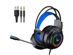 Auriculares para juegos con sonido envolvente, cancelación de ruido, luces frescas, para PS4/PC JEIIBRZUI