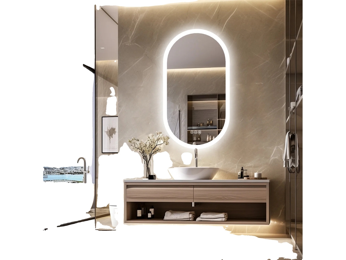 Espejo de baño LED inteligente, diseño retroiluminado, función antivaho, 20 x 40 pulgadas OEM