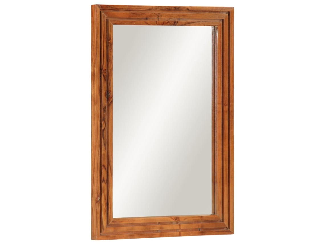 Espejo de baño 50x70 cm Madera maciza de acacia y cristal Lovely Home