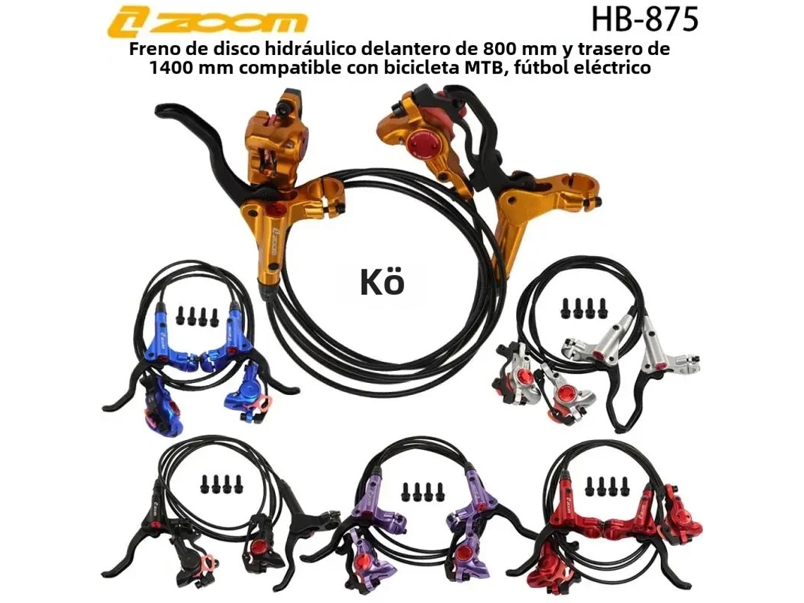 Freno de disco hidráulico para bicicleta de montaña Zoom HB 875 (800 mm delantero, 1400 mm trasero), accesorios para bicicleta Vayotoy