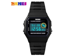 Reloj de pulsera deportivo y moderno para mujer con despertador digital, resistente al agua y con correa de PU.