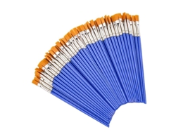 Juego de 50 pinceles de nailon redondos y planos adecuados para pintura al óleo MDUG