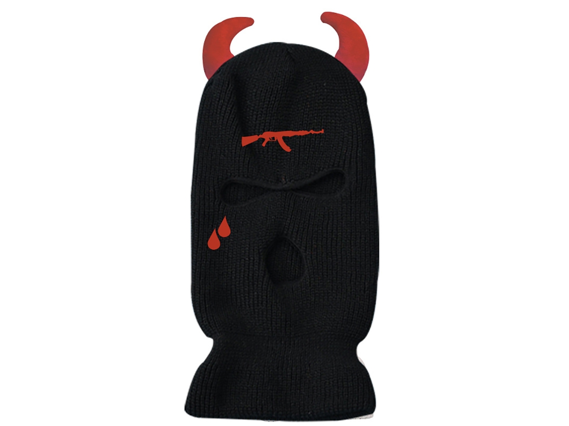 Rebe-máscara Facial Balaclava De Punto Con Cuernos Para Invierno, Resistente Al Viento, Transpirable, Ideal Para Esquí, Ciclismo Y Running, Unisex