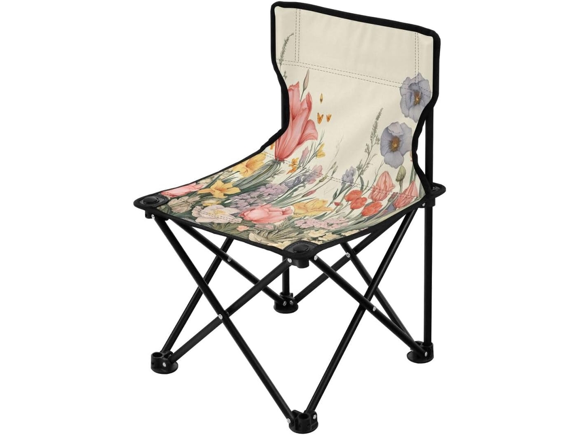 Silla Plegable Ligera Con Estampado Resistente Duradera Portátil Fácil De Instalar