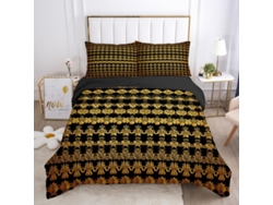 Juego Ropa Cama Piezas Estampado Funda Nórdica Almohada Diseño Microfibra Juego 220x240 Cm