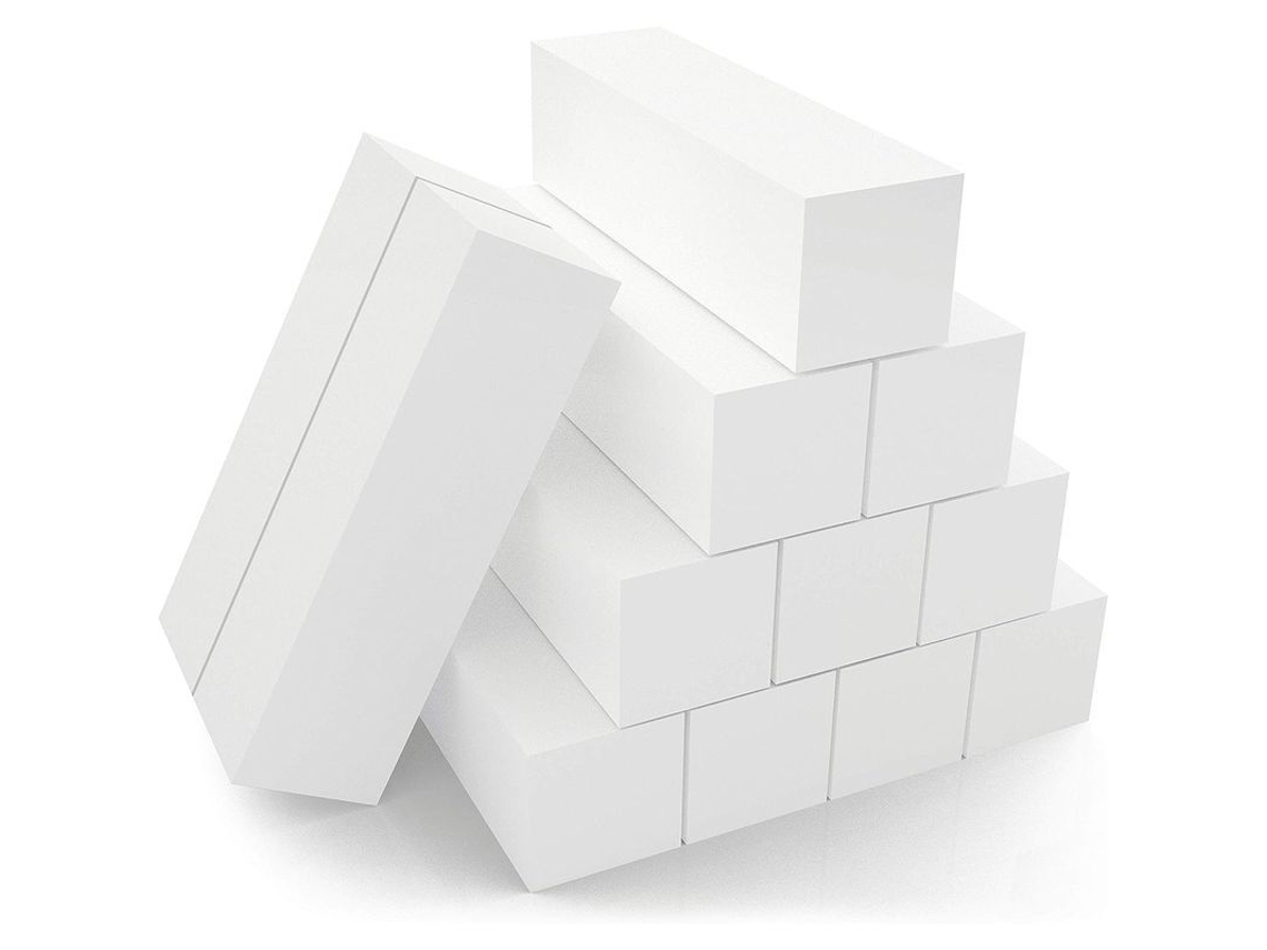 Bloques De Lijado Para Uñas Naturales Y Acrílicas, 12 Unidades, 4 Caras, Grano Medio (blanco)