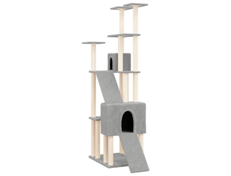 Rascador Para Gatos VIDAXL Con Postes De Sisal Gris Claro 190 cm