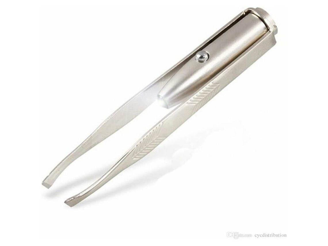 Pinzas Profesionales De Acero Inoxidable Para Cejas Con Luz Led De Alta Precisión.