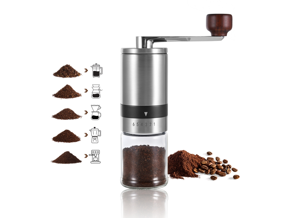 Molinillo de café manual K4 de acero inoxidable y cerámica Inf