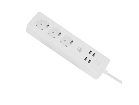 Regleta Tellur Smart WiFi, 3 salidas, 4*USB 4A, 2200W, 10A, 1.8m