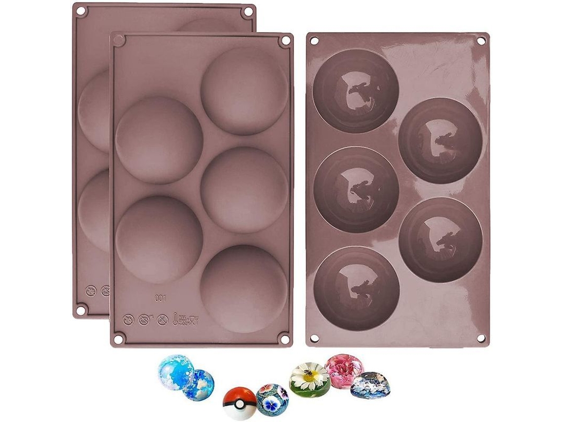 3 Moldes De Silicona Semicirculares/de Media Esfera Para Chocolate, Caramelos Y Chicles.