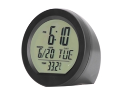 Termómetro/reloj Digital Solar Automático Para Coche Con Gran Pantalla Lcd, Material Abs.