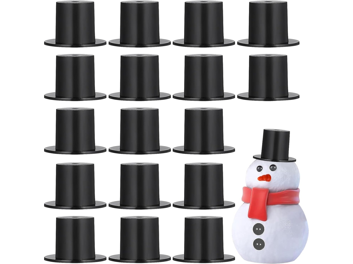 Lote De 50 Mini Sombreros De Copa Decorativos De Plástico Con Diseño De Muñeco De Nieve.