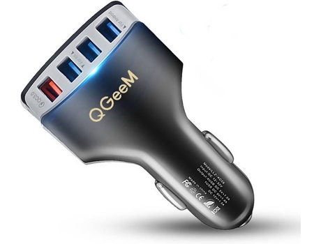 Cargador de Mechero QGEEM 11-2 (6A - Negro)
