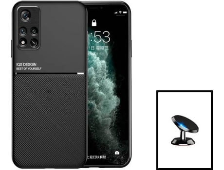 Kit Carcasa Trasera Magnética Anti Choque + Soporte Xiaomi Redmi Note 11 Pro+ Plus GIFT4ME Negro