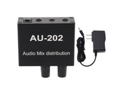 Mini Mesa De Mezclas De Audio Con 2 Entradas Y 2 Salidas Estéreo, Con Amplificador, Distribuidor Y Adaptador De Corriente De 100-240 V (enchufe Estadounidense).