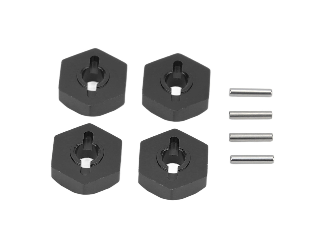 Adaptadores Hexagonales De Rueda De Aluminio Para Coches Rc Traxxas E Revo Slash 4wd Summit 1/16, Color Negro.
