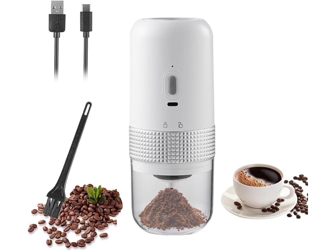 Molinillo de café eléctrico inalámbrico portátil, de cerámica blanca, para espresso/vertido/prensa francesa ZYBLSSBB