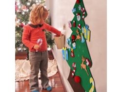 Kit de árbol de Navidad de fieltro para armar con adornos para niños, divertido regalo de Navidad, decoración navideña para pared o puerta