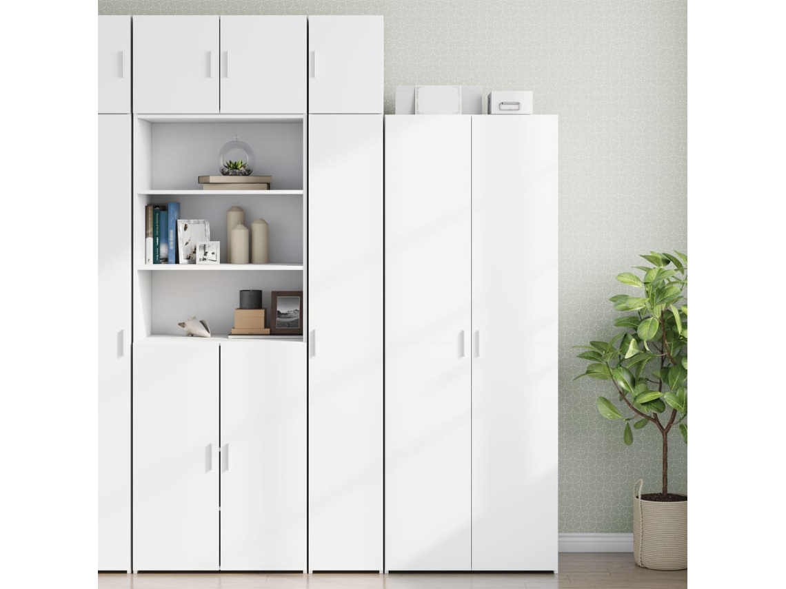 Armario Estrecho Madera De Ingeniería Blanco 30x42,5x225 Cm