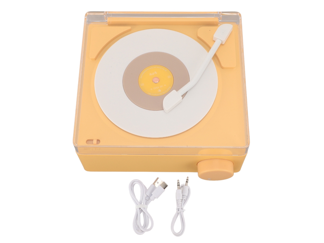 Relógio Despertador Com Alto-falante Bluetooth Estéreo Claro Design Retro Pequeno Para Quarto Amarelo