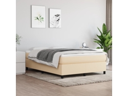Cama Sin Colchón Tela Color Crema 140x190 Cm
