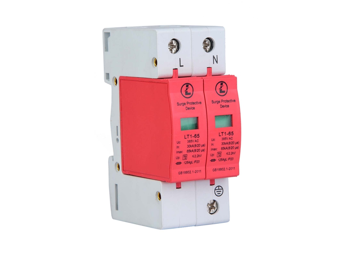 Dispositivo de protección contra sobretensiones para teléfonos, pararrayos, baja tensión, 2 polos, 65 kA
