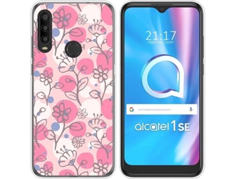 Carcasa Alcatel 1SE 2020 TUMUNDOSMARTPHONE Dibujos Transparente Flores 07 Multicolor