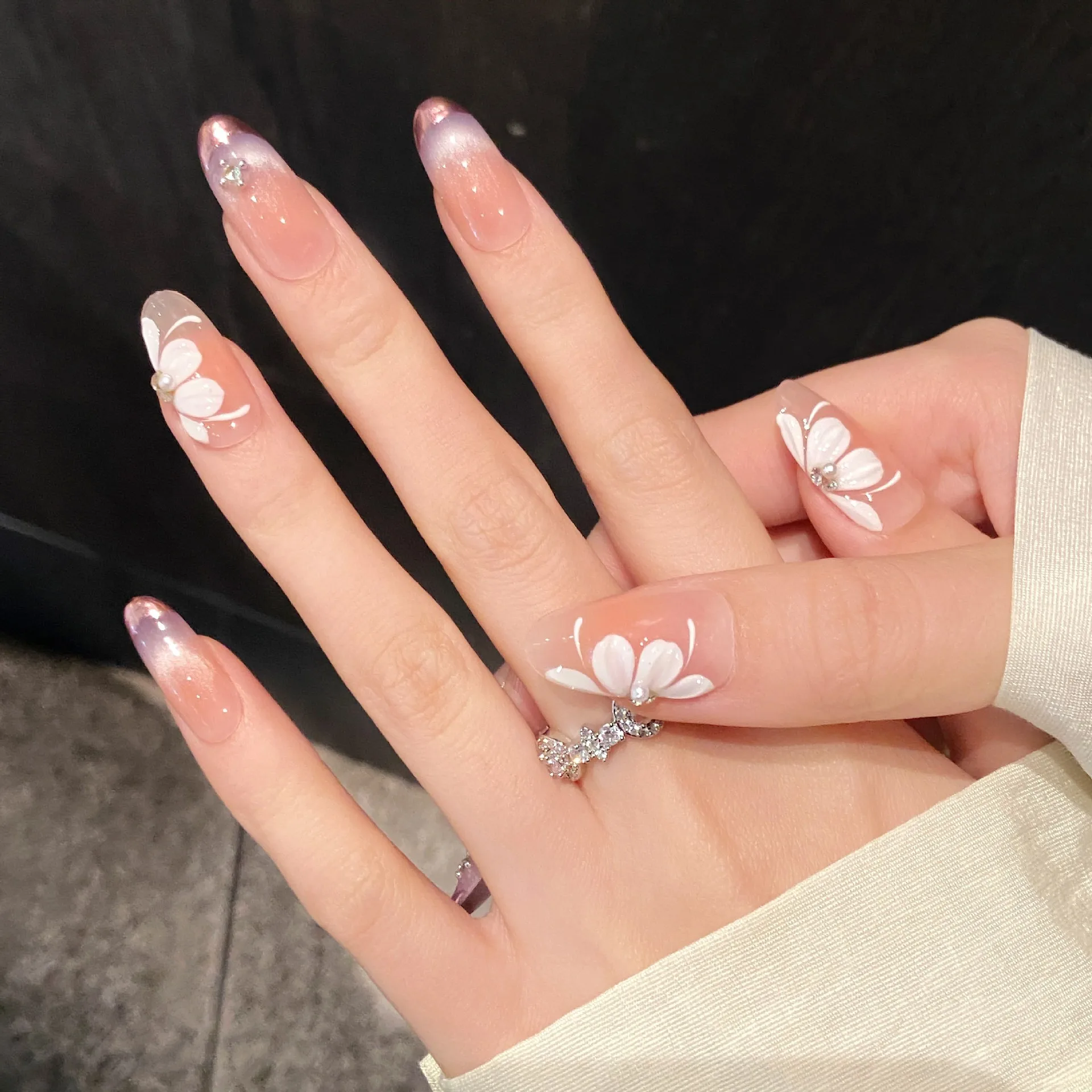(58-l) 10 Piezas De Manicura Francesa Morada