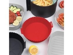 Bandeja De Silicona Redonda Plegable Para Freidora De Aire, Reutilizable Y Resistente