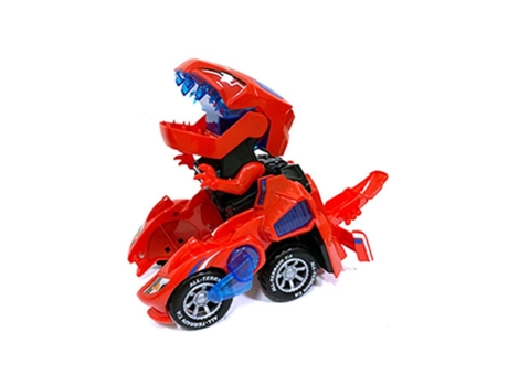 Dinosaurio de Coche Led Automático, Juguete de Transformación Rojo
