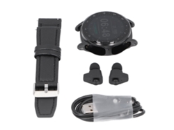 Reloj Inteligente (auriculares Bluetooth Tws 2 En 1 Deportivo Con Nfc Y Podómetro) Caja Negra Cuero Negro Gt66