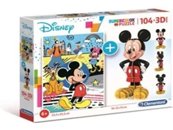Puzzle 3D CLEMENTONI Mickey Mouse (104 Piezas - Edad mínima: 3 años)