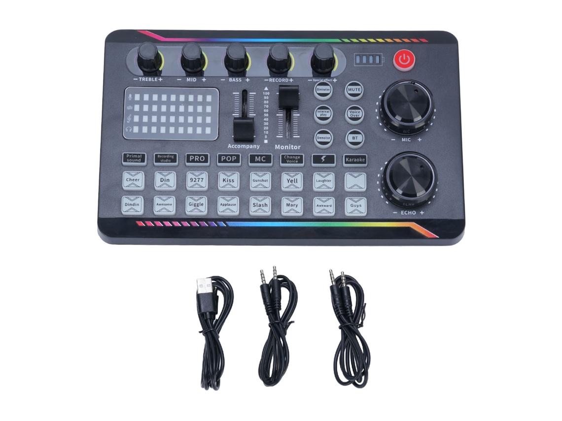 Tarjeta De Sonido En Directo Con Mezclador Digital Y Efectos De Voz Para Karaoke, Streaming, Podcasting Y Videojuegos.