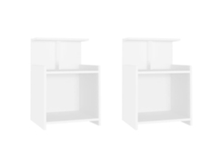 Mesitas de Noche LOVELY HOME Mesinha 2 Pcs 40X35X60 Cm Contraplacado Branco