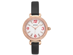 Reloj De Pulsera De Cuarzo Para Mujer, Resistente Al Agua, Con Cristales De Imitación De Diamantes Y Correa De Cuero Sintético Negro.