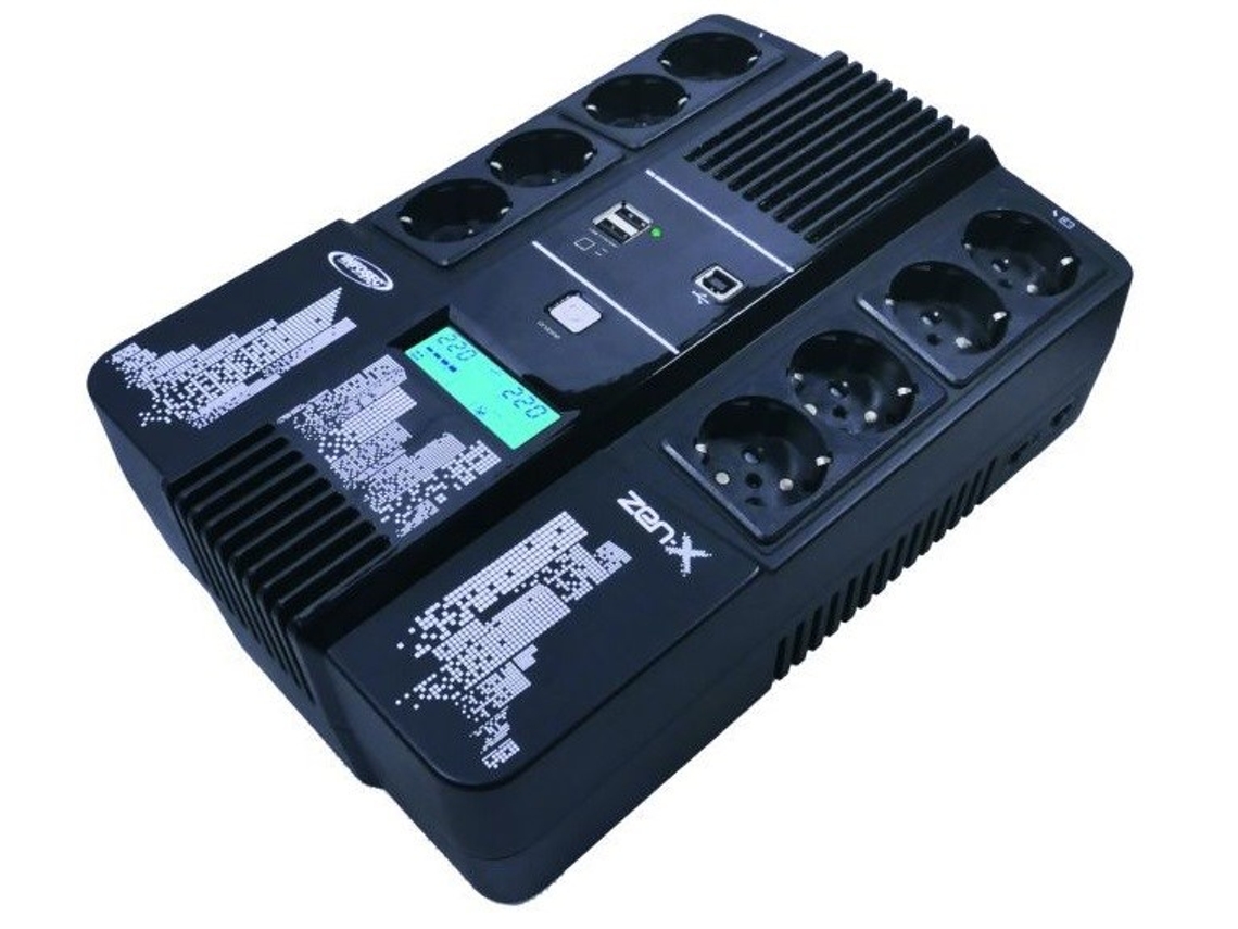 Sistema de alimentación ininterrumpida interactivo Infosec Zen X 1000 de 1 kVA y 600 W con 8 tomas de CA (UPS)