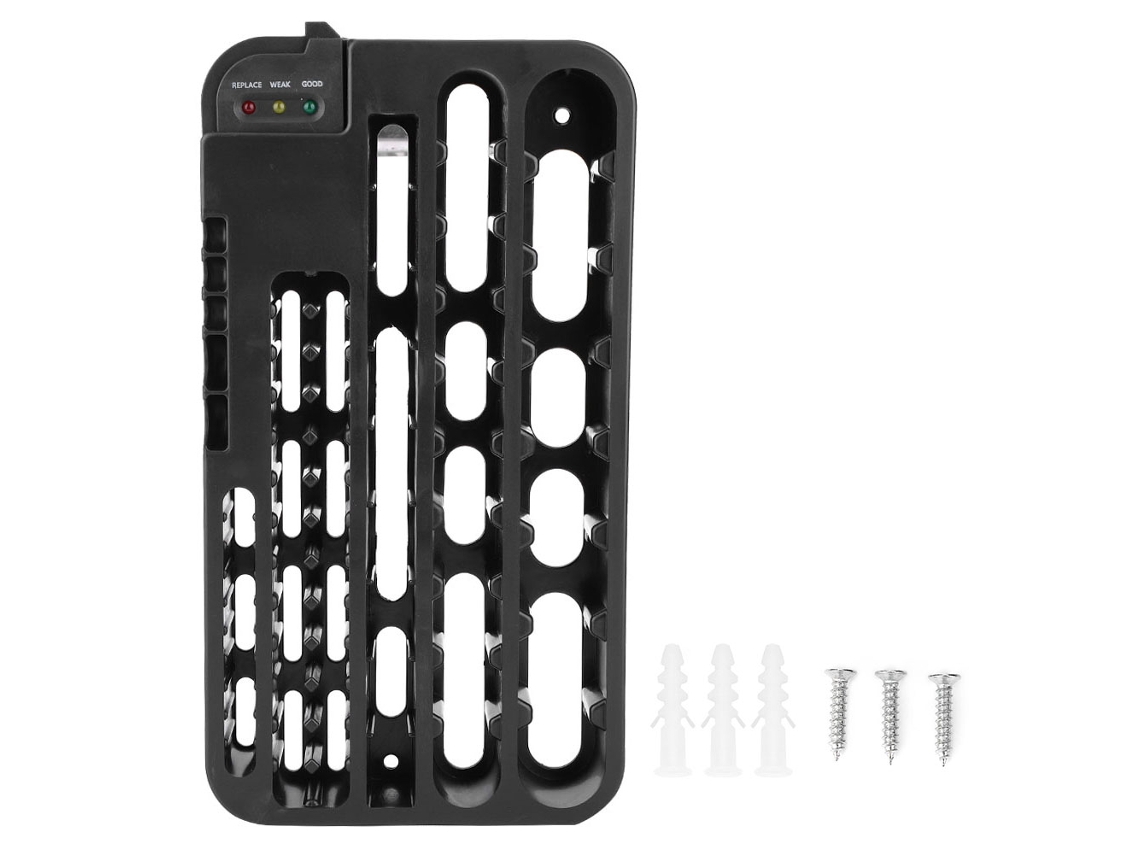 Caja De Almacenamiento De Baterías Con Comprobador De Resistencia, 72 Compartimentos.
