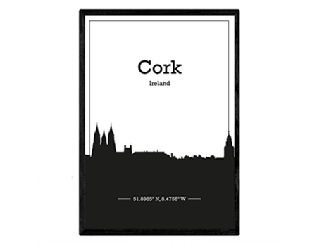 Poster NACNIC Mapa de Cork Irlanda (A3)