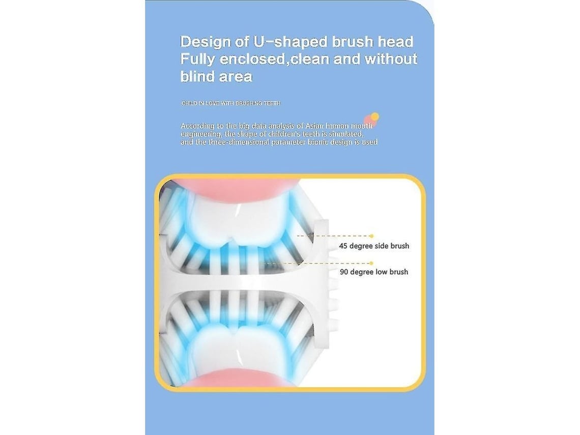 Cepillo De Dientes Eléctrico Infantil Con Forma De Dinosaurio En U, De Silicona, Usb, Sónico Y Antibacteriano.