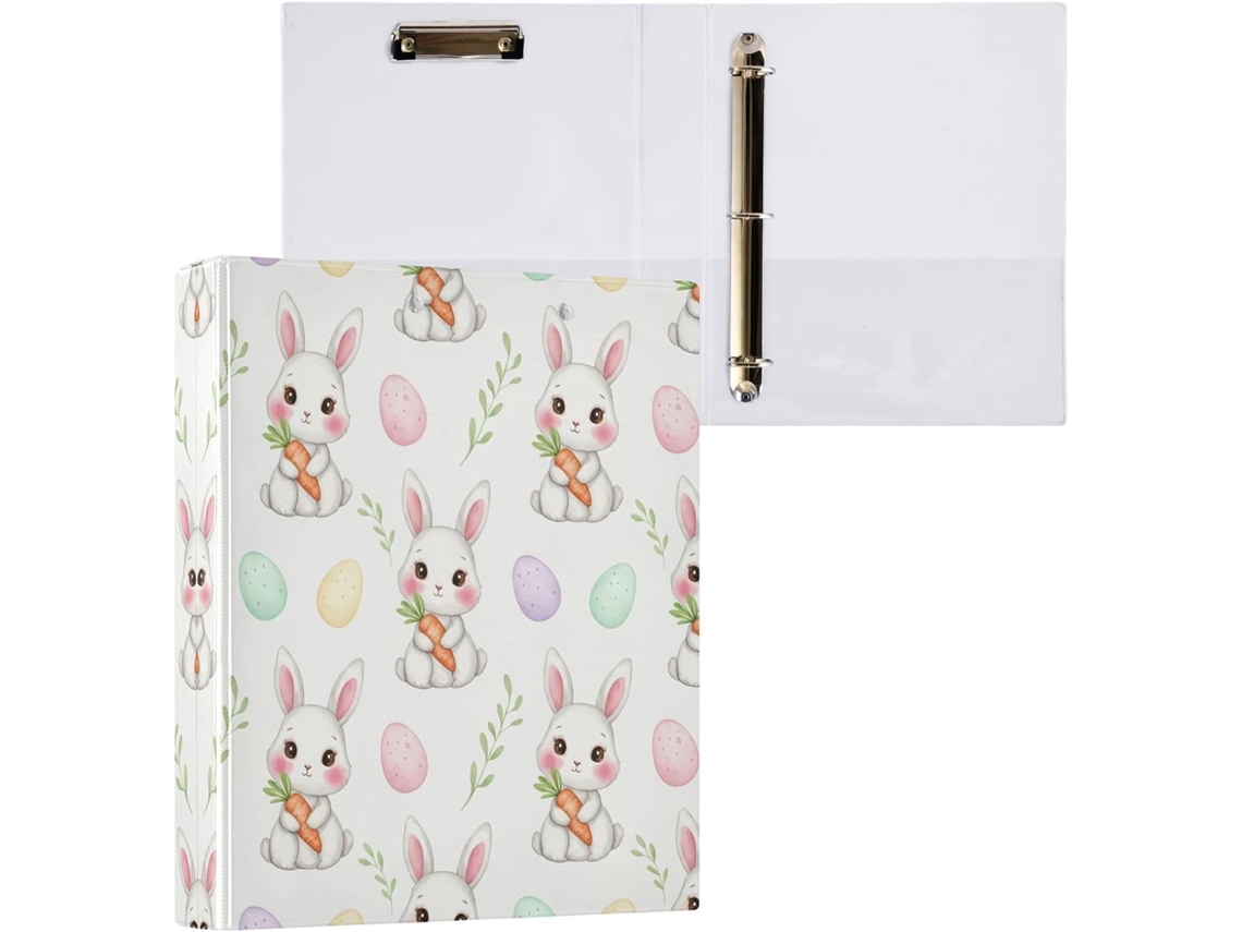 Besportble Carpeta De Conejito Pascua Redondo Y Portapapeles Oficina Pvc. 27,9 X 21,6 Cm 31,5 27 6