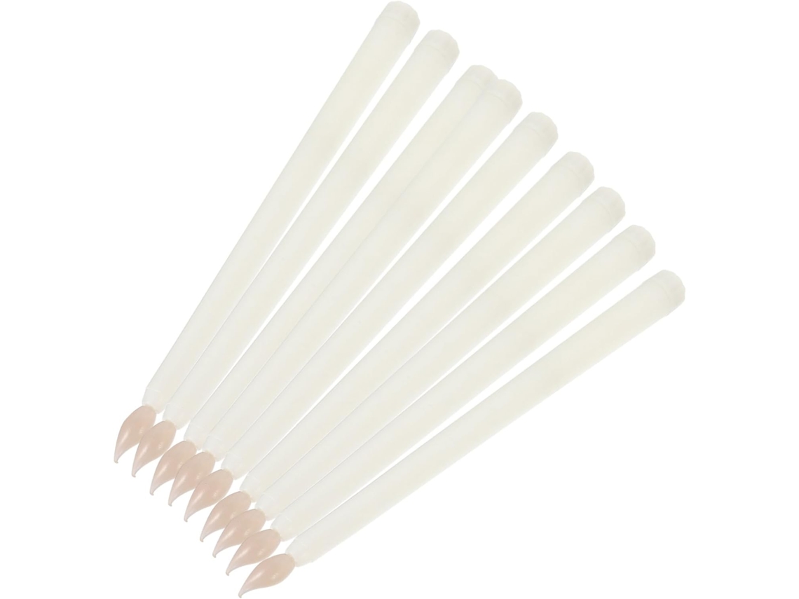 12 Velas Cónicas Blancas Sin Llama, A Pilas, Para Decoración Y Ambiente Del Hogar.