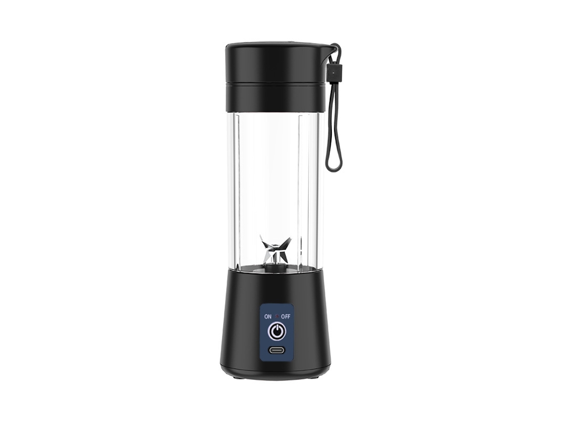 Exprimidor doméstico pequeño y recargable, miniexprimidor de vaso Mdug (negro)