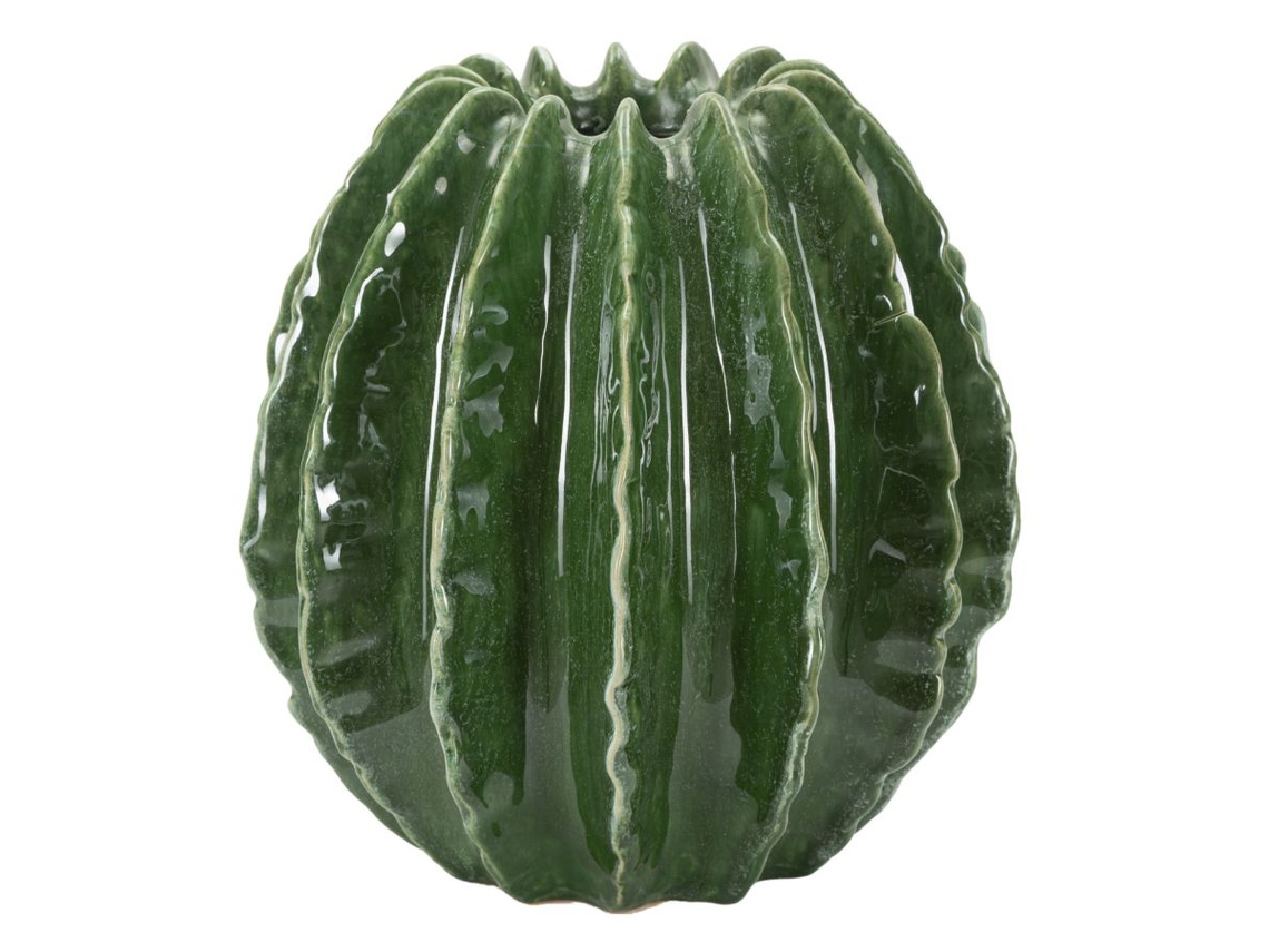 Jarrón decorativo Mf820, cerámica, verde, 23,5 x 23,5 x 24,5 cm, Epikasa