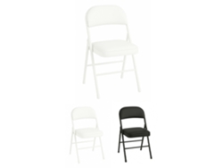 Silla Metálica Acolchada Plegable 80x46x46 Cm | Ideal Para Hogar Y Eventos Blanco Pack 2 Uds
