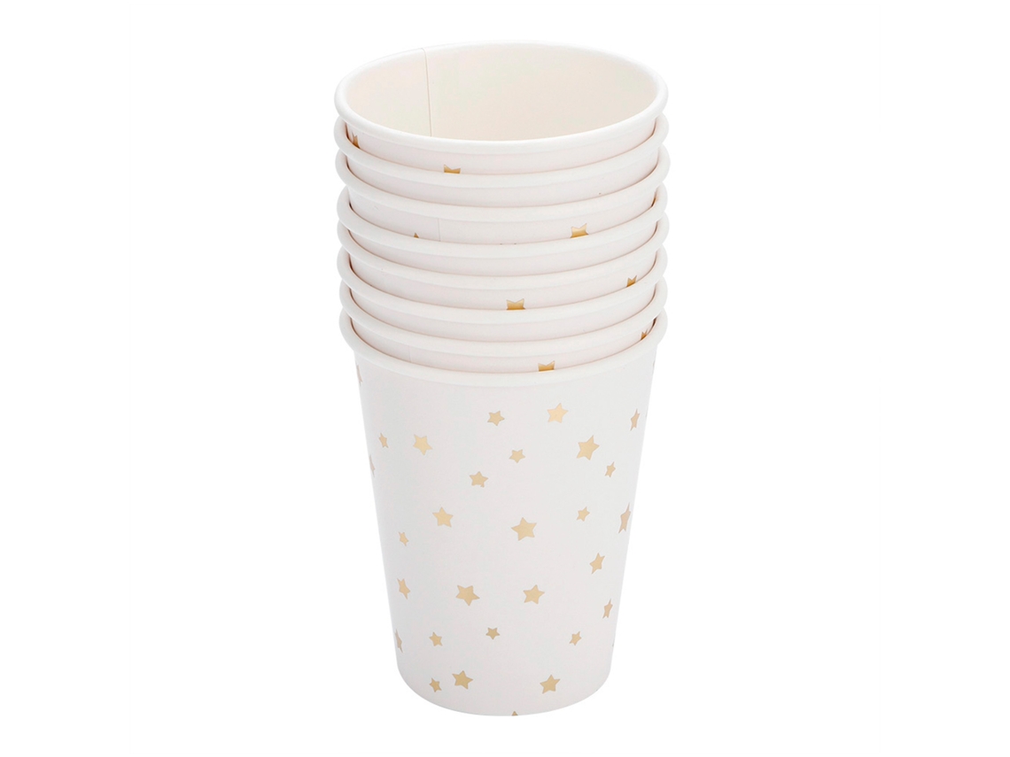 vasos desechables de papel de doble capa de 270 ml para fiestas de cumpleaños y decoración.
